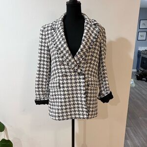 Mango houndstooth tweed blazer size large